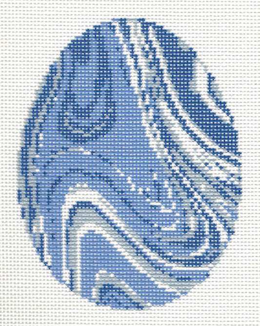 Marbled Egg - Blue and White Swirls