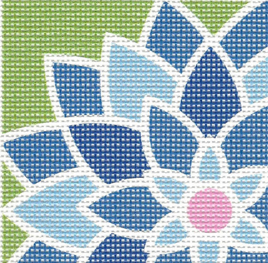 Graphic Flower Square - Blue
