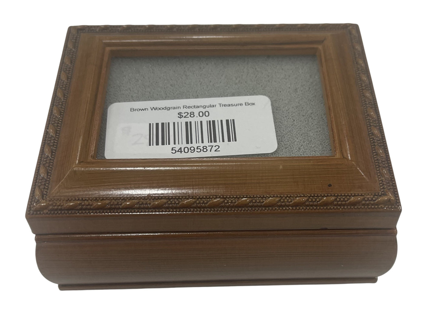Brown Woodgrain Rectangular Treasure Box