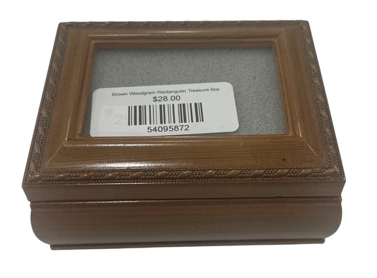 Brown Woodgrain Rectangular Treasure Box