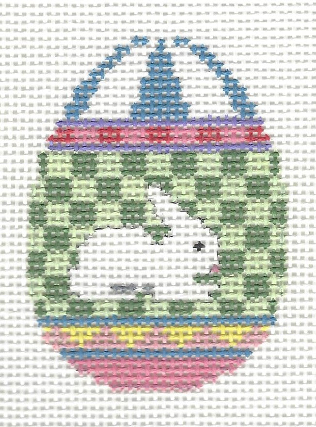 Egg - Mini Bunny on Checkers – Village Needleworks