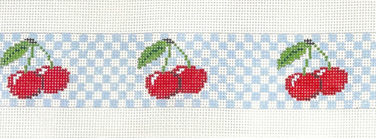 Cherries on Blue Check Belt