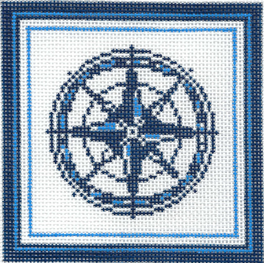 Nautical Coaster - Compass in Blue