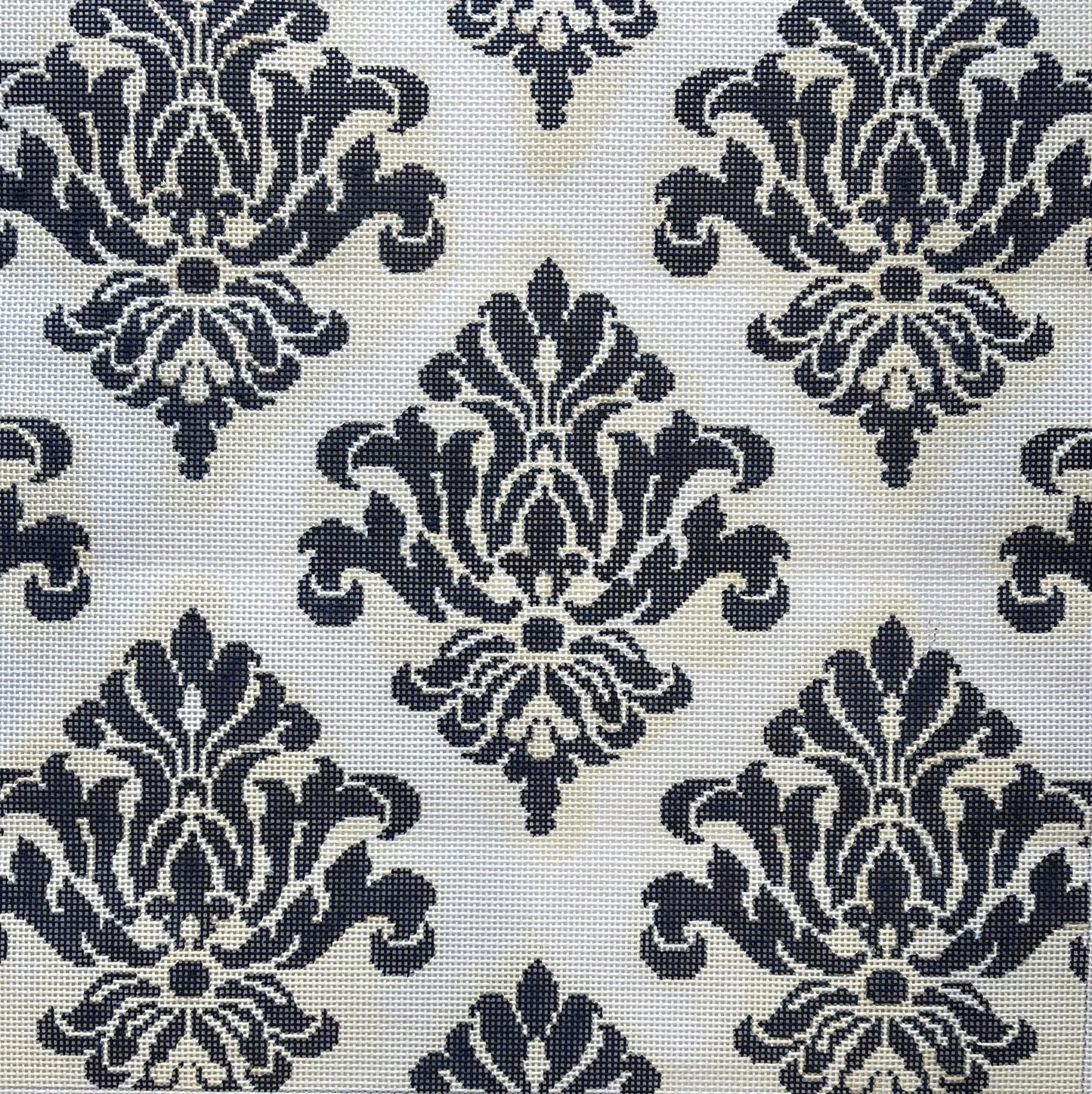 Navy and Cream Damask