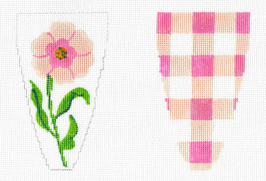 Pink Gingham Flower Scissor Case