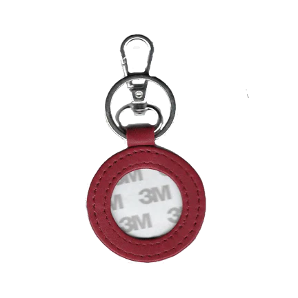 Tilli Tomas Planet Earth round leather key fob - cranberry