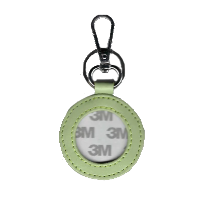 Tilli Tomas Planet Earth round leather key fob - light lime