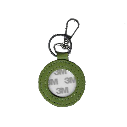 Tilli Tomas Planet Earth round leather key fob - olive