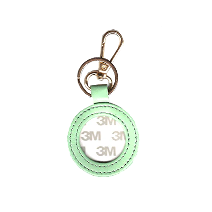 Tilli Tomas Planet Earth round leather key fob - smokey green