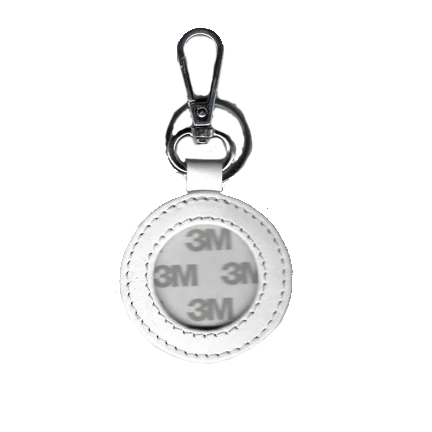 Tilli Tomas Planet Earth round leather key fob - white