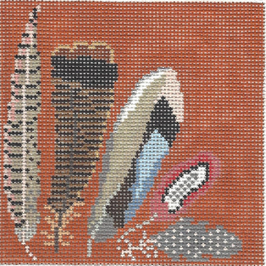Game Bird Feather Coaster - Orange