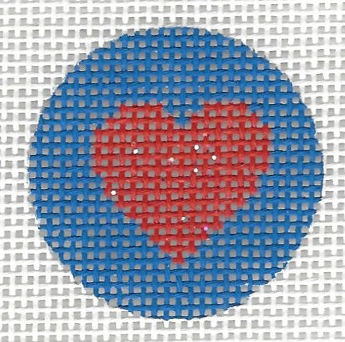 Key Fob Insert - Heart on Blue