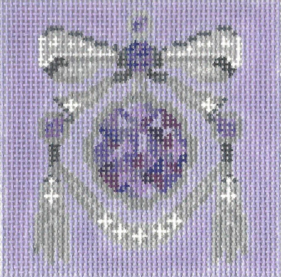 Rachel Barri Designs needlepoint canvas of a amethyst gemstone