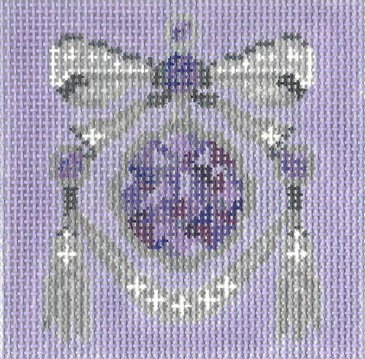 Rachel Barri Designs needlepoint canvas of a amethyst gemstone