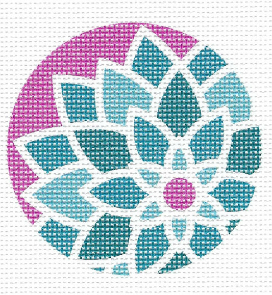 Graphic Flower Round - Bluegreen