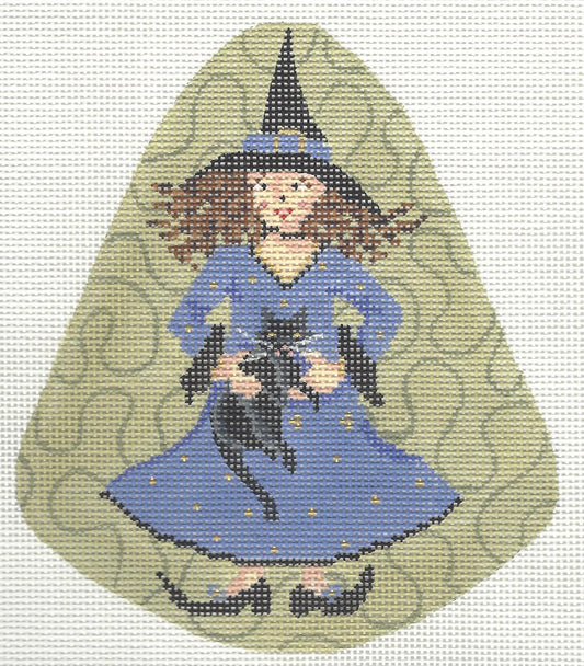 Halloween Girl with Cat