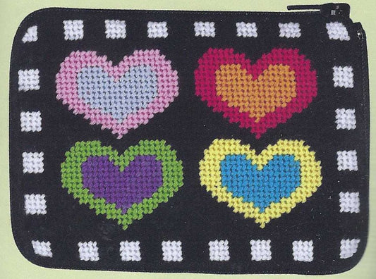 Hearts on Black Coin Purse