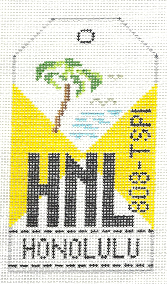 Honolulu Retro Travel Tag