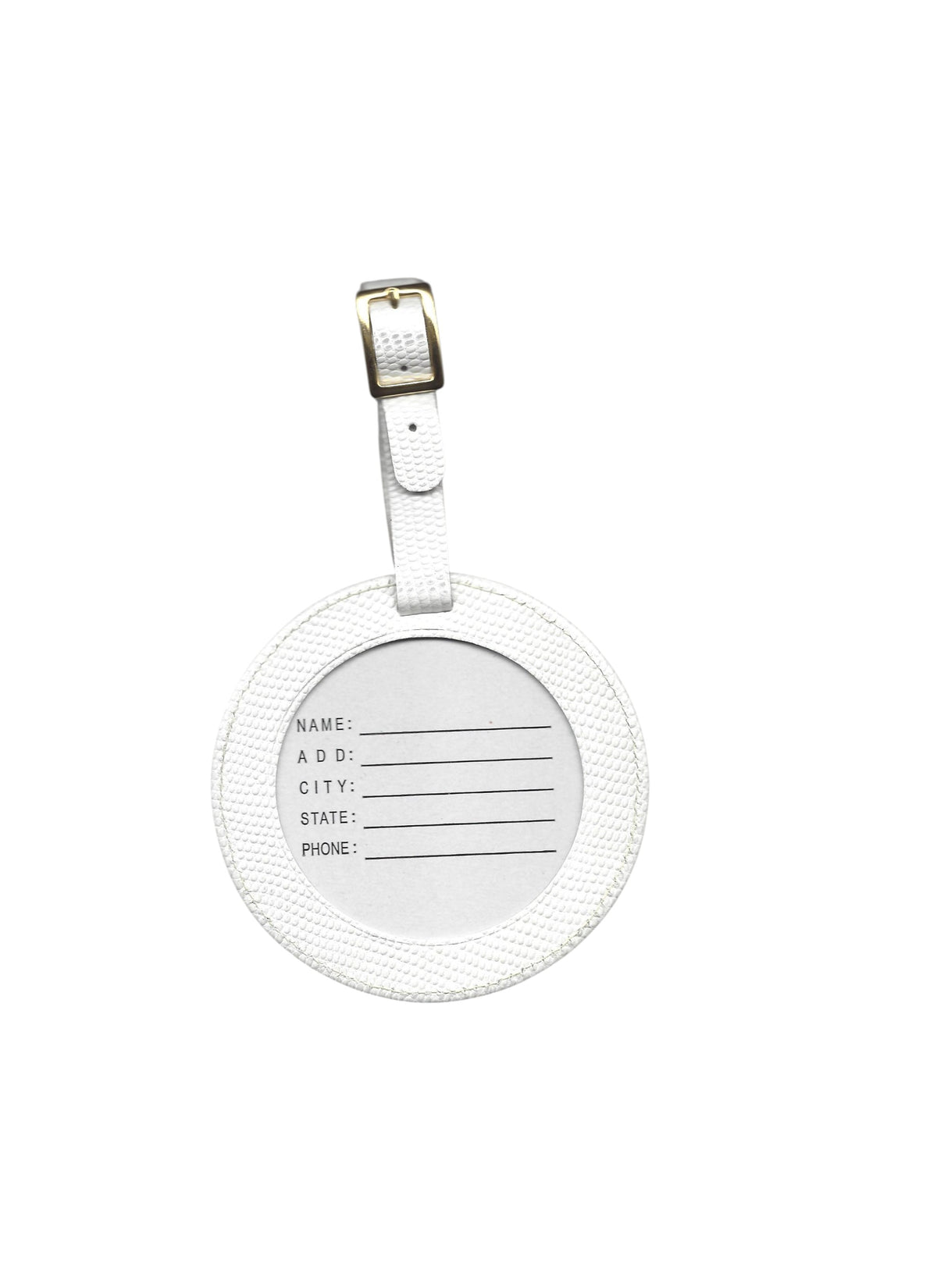 ID Tag - Pebbled White