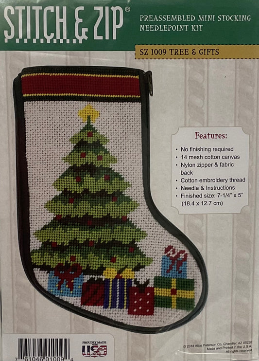Tree & Gifts Mini Stocking