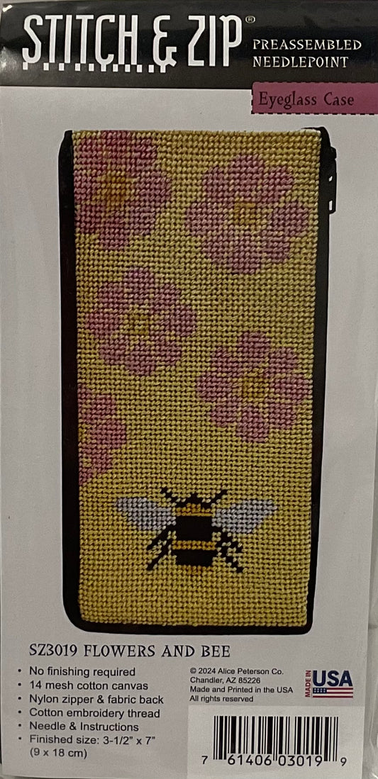 Flowers and Bee Eyeglass Case