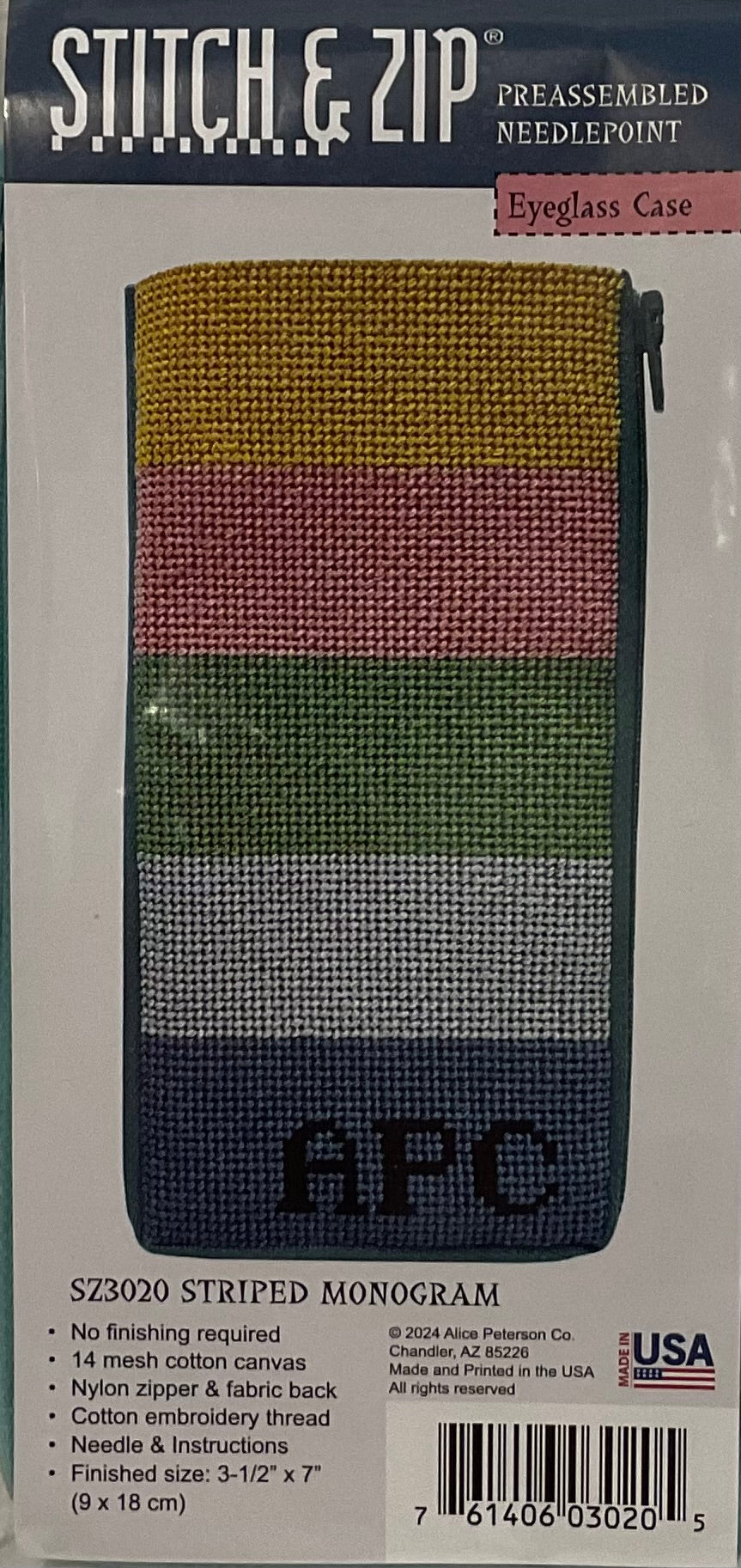 Striped Monogram Eyeglass Case