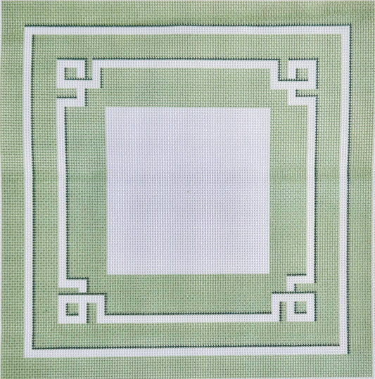 Green Greek Key Pillow