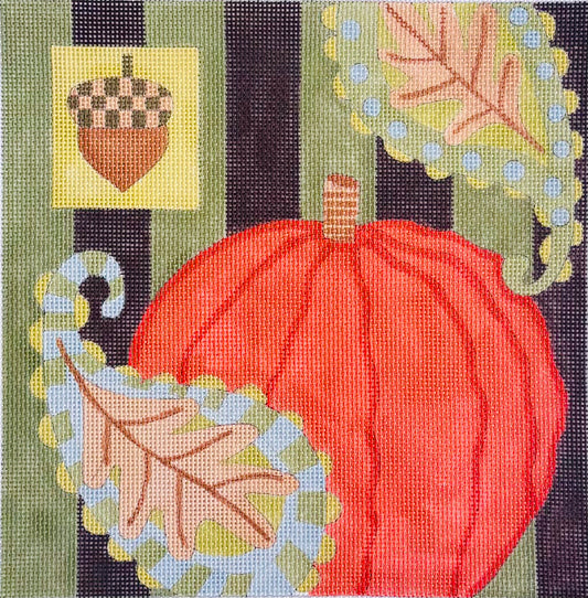 Pumpkin, Leaves and Acorn