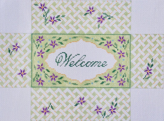 Brick Cover - Violet Trellis Welcome