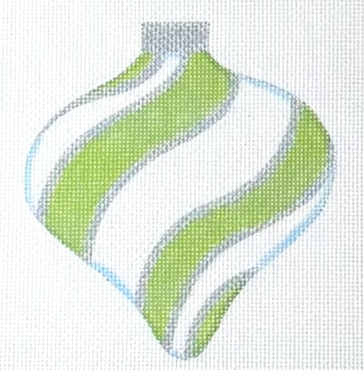 Green Swirl Ornament - Diamond