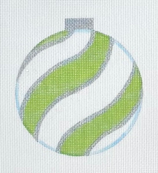 Green Swirl Ornament - Round