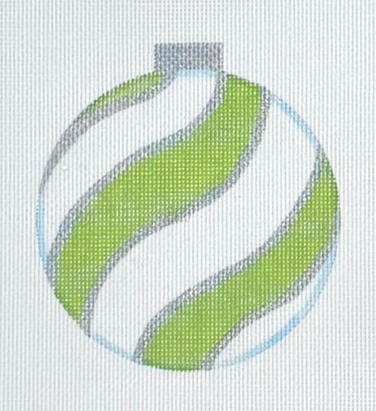 Green Swirl Ornament - Round