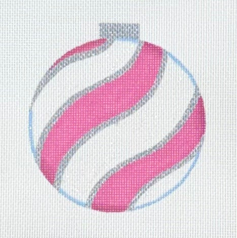 Pink Swirl Ornament - Round