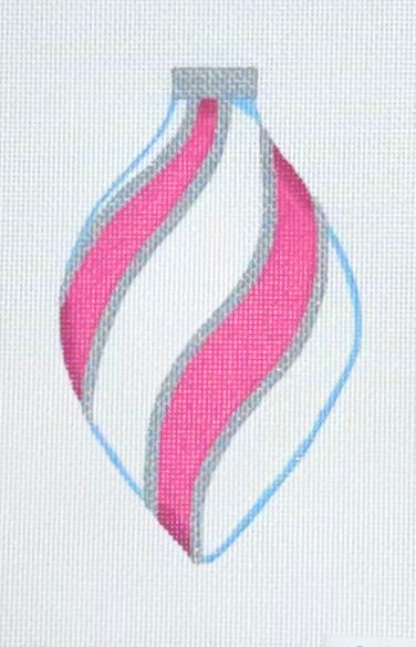 Pink Swirl Ornament - Oval