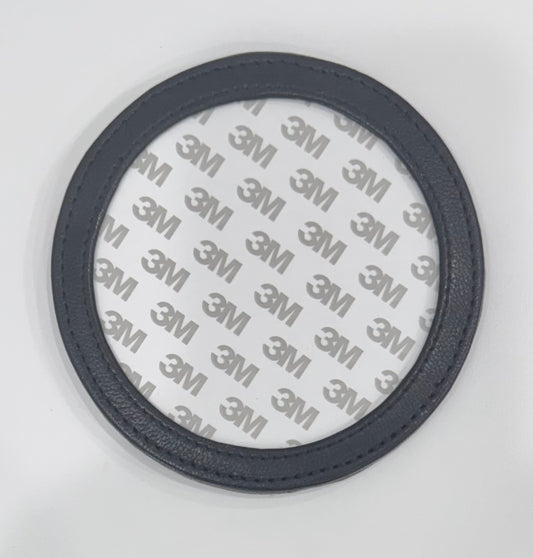 Tilli Tomas Planet Earth round leather coaster for self-finishing - black