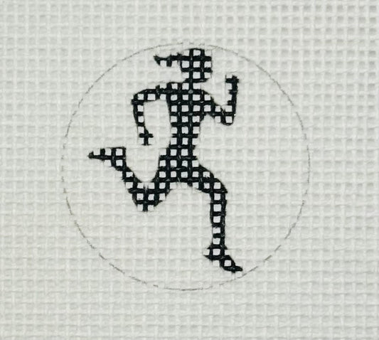 Tilli Tomas Planet Earth key fob insert needlepoint canvas of female runner