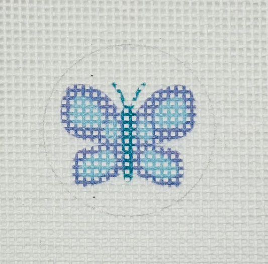 Tilli Tomas Planet Earth key fob insert needlepoint canvas of purple butterfly