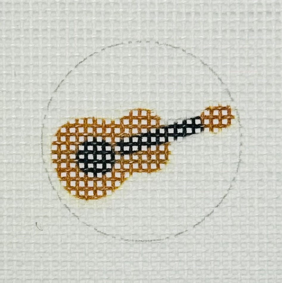 Tilli Tomas Planet Earth key fob insert needlepoint canvas of guitar