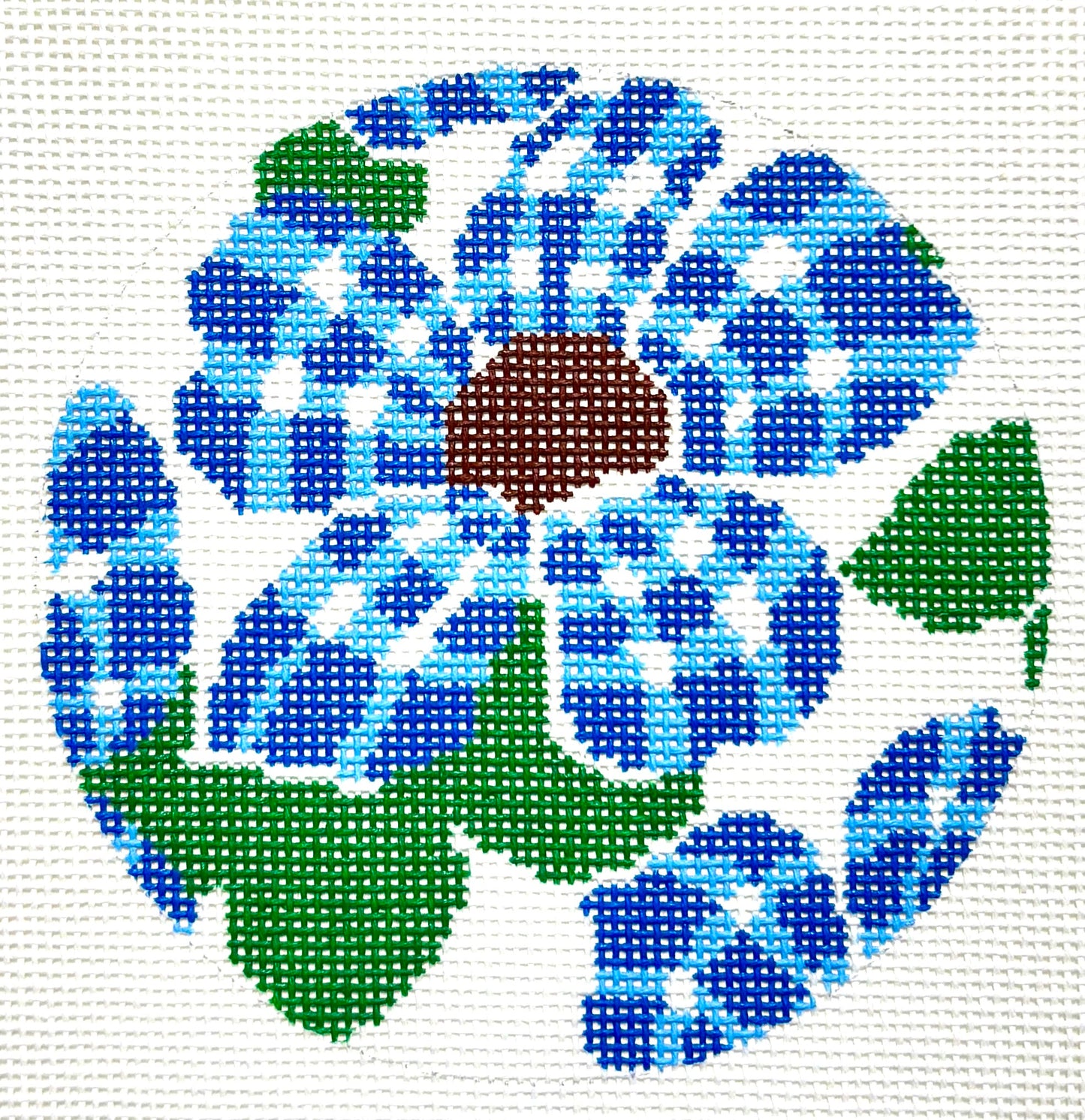 Blue Gingham Flower