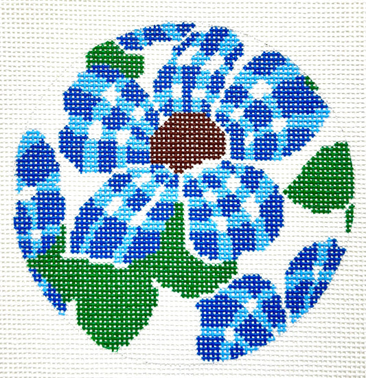 Blue Gingham Flower