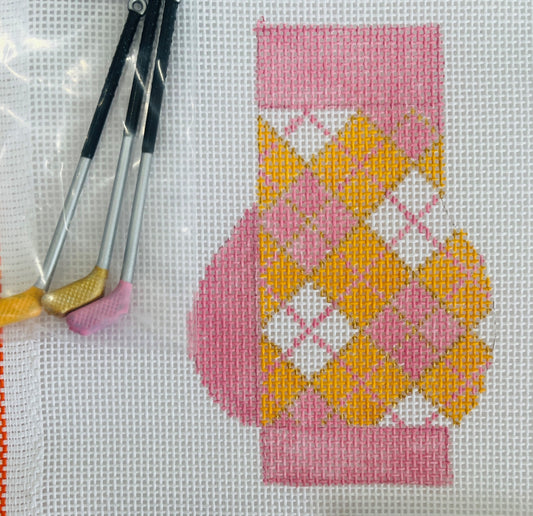 Golf Bag - Pink and Orange Argyle