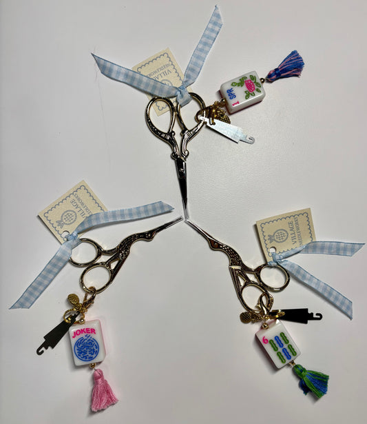 Scissor with Mahjong Tile Fob