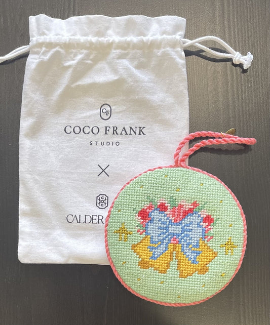 Finished Needlepoint Ornament - Calder Clark Floral Bells