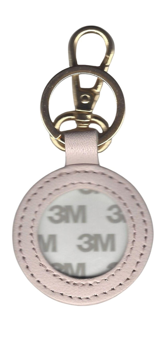 Round Leather Key Fob - Light Pink