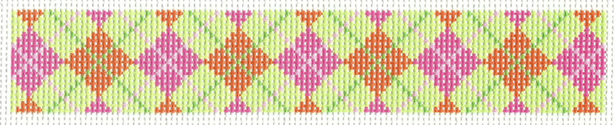 Key Fob - Pink Argyle