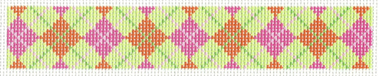 Key Fob - Pink Argyle