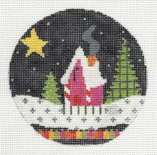 Snow Scene - Magenta House
