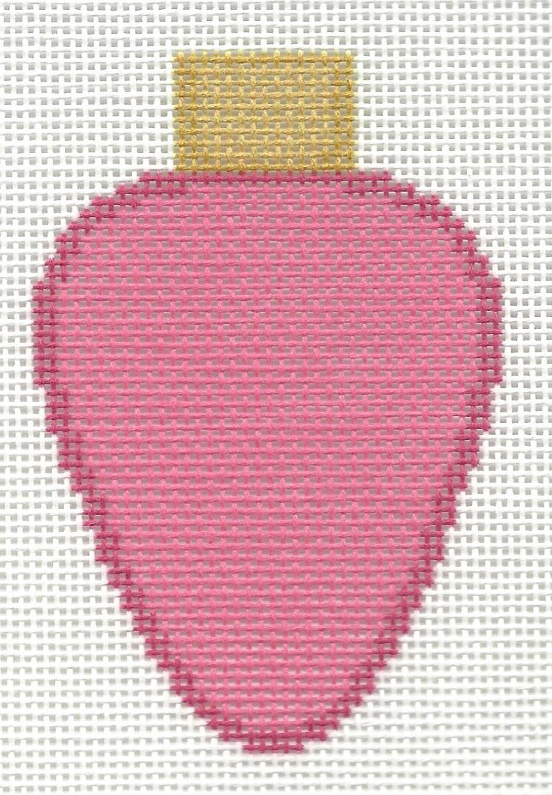 Two Sisters needlepoint canvas of hot pink lightbulb