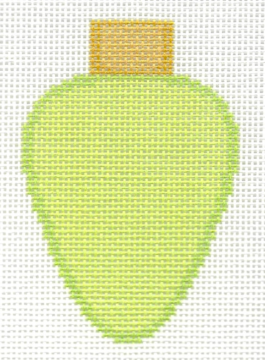 Two Sisters needlepoint canvas of lime green lightbulb