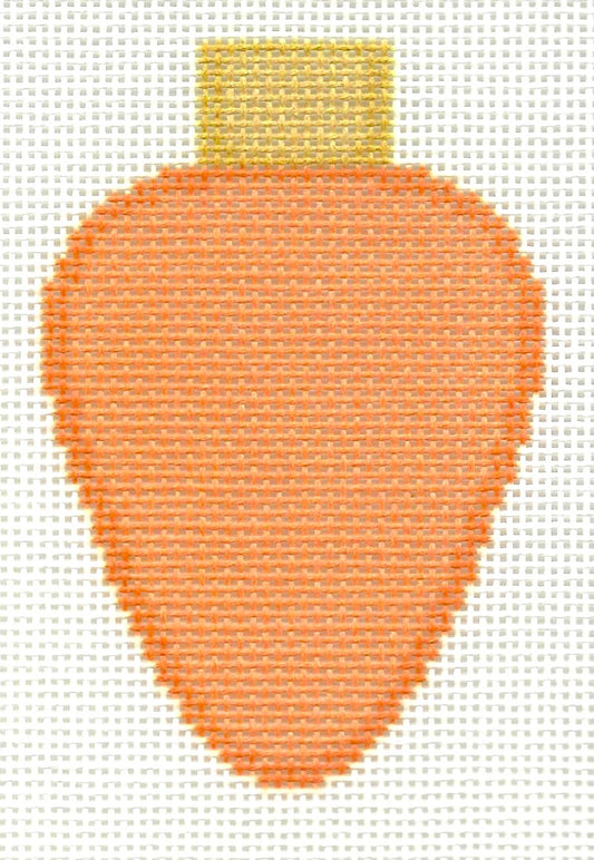 Two Sisters needlepoint canvas of orange lightbulb